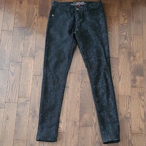 Parasuco Black Lace With Flower Pattern Women's Jeans Size 26